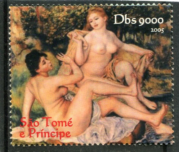 Sao Tome & Principe 2005 RENOIR NUDES Paintings 1 value Perforated Mint NH