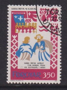 Faroe Islands  #88 cancelled  1982 medieval ballad scenes 350o