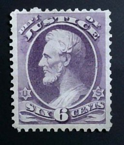 Scott #O28 - F/VF - 6c Purple - Lincoln - Official - Justice - NG - 1873