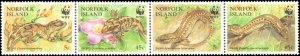 Norfolk Island #596, Complete Set, Strip of 4, 1996, World Wildlife Fund, Nev...