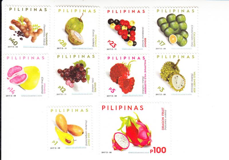 2017 Philippines  Fruits (10) (Scott NA) MNH