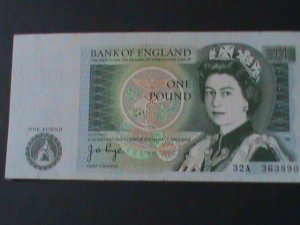 GREAT BRITIAN-1978- BANK OF ENGLAND-$1 POUND UNCIRCULATED NOTE VF-LAST ONE