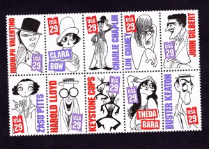 2819-28  Silent Screen Stars Block Of 10  (READY to MOUNT) Mint/nh  