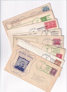 7 Navy Covers from 1930's Japan Naval Port of Call (F32633)