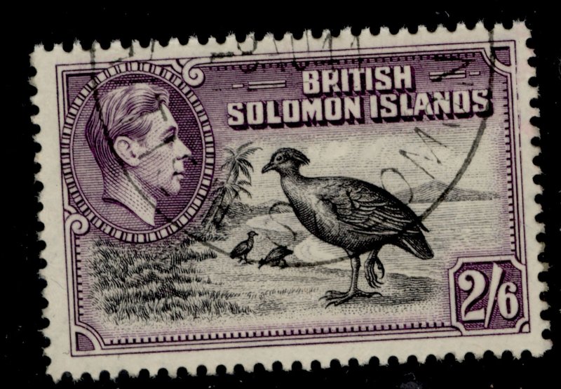 BRITISH SOLOMON ISLANDS GV SG70, 2s 6d black and violet, FINE USED.