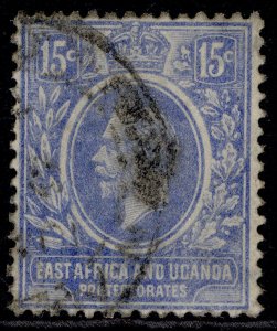 EAST AFRICA and UGANDA GV SG70, 15c bright blue, USED. Cat £21.