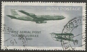 INDIA 1961 Sc 337 Used 15np Boeing 707 Jetliner