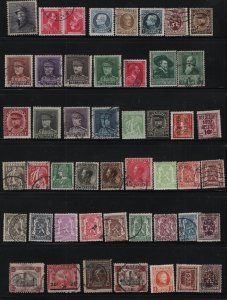 BELGIUM  MINT HINGED AND USED COLLECTION  95 STAMPS, 2 STOCK PAGES