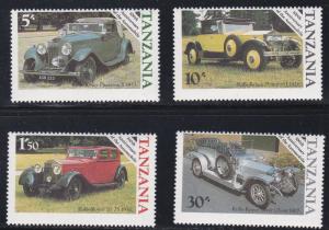 Tanzania # 263-266, Antique Autos, NH, 1/3 Cat.