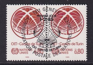 United Nations Geneva  #129 cancelled  1985  ILO Turin centre 80c  pair
