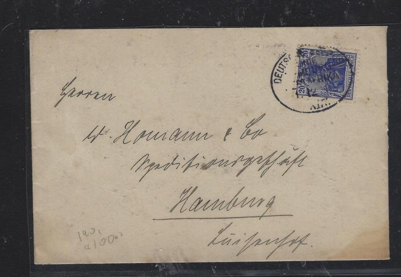 GERMAN CAMEROUN (P1809B) 20PF FORERUNNER DEUTSCHES SCHUTZGEBIET KRIBI TO GERMANY