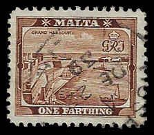 Malta #191 Used LH; 1f Valletta Harbor (1938) (2)