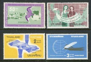Thailand 1964 Letter Writing Week Set  Scott # 423-426 MNH V550 ⭐⭐⭐