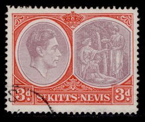 ST KITTS-NEVIS GVI SG73f, 3d rose-lilac & bright scarlet, FINE USED. Cat £18.