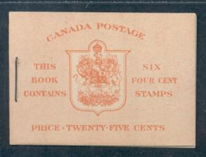 Canada 1943 Bk 36e English (254a x 1) cpl booklet mint NH