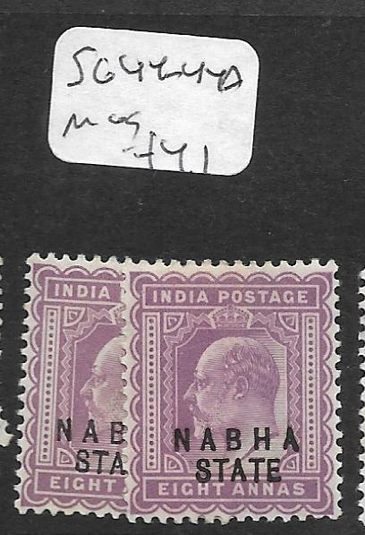 INDIA  NABHA  (PP1305B) KE  8A  SG 44, 44B  MOG