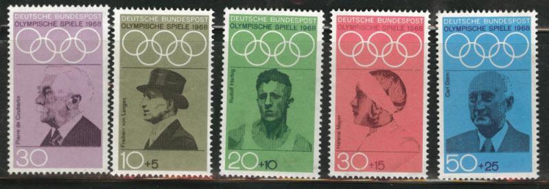 Germany Scott 986, B434-437 Mint No Gum MNG 1968 Olympic set