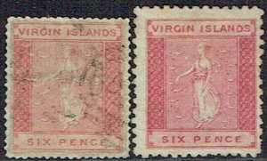 BRITISH VIRGIN IS. 1866-1899 Useful mint, unused and used - 43880