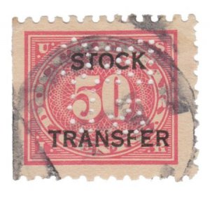 UNITED STATES STOCK TRANSFER STAMP. 1918 - 22. SCOTT # RD9.  USED. # 3