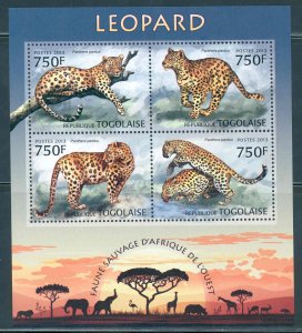 TOGO 2013 WILD ANIMALS OF WEST AFRICA LEOPARD SHEET