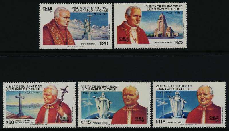 Chile 744-7b MNH State Visit of Pope John Paul II, Architecture