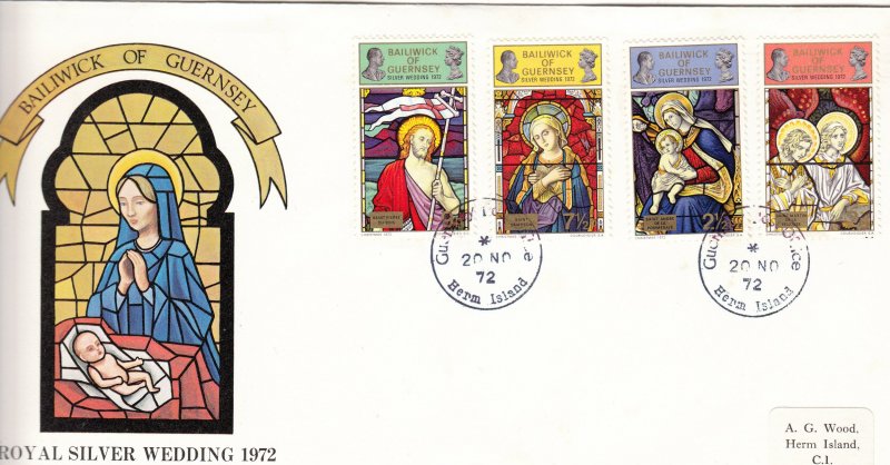 Guernsey Christmas  FDC pmk Herm Island