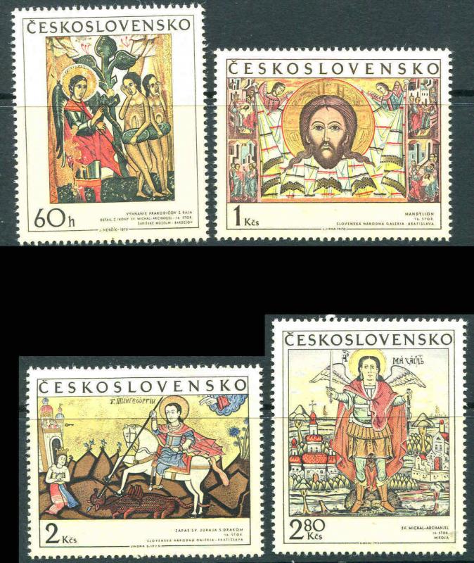 CZECHOSLOVAKIA 1970 SC 1722 - 1725  Slovak Icon Christ Set Mint Never Hinged VF