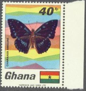 GHANA 335 MNH 1968 40p BUTTERFLY CV $2.50