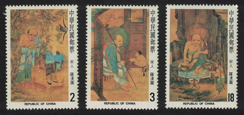 Taiwan Lohan Buddhist Saint Paintings 3v 1982 MNH SG#1463-1465