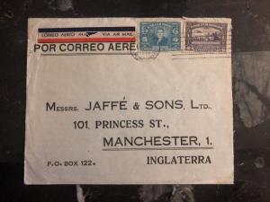 1938 Tegucigalpa Honduras Airmail Cover To Jaffe & Son Manchester England