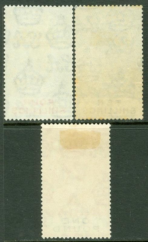 EDW1949SELL : GIBRALTAR 1924-25 Sc #88, 91-92 SG #100, 106-07 VF, Used Cat £410