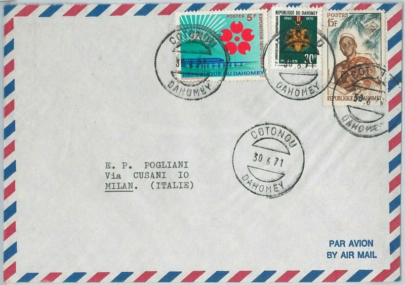 59368 -  DAHOMEY - POSTAL HISTORY:  COVER to ITALY  1971 - TRAIN snakes EVEREST