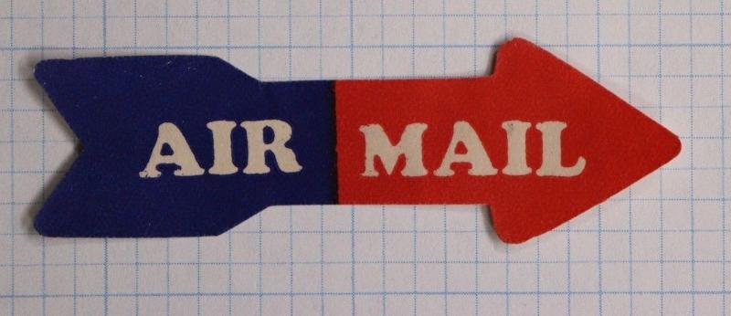 Airmail Etiquette arrow label via air mail used