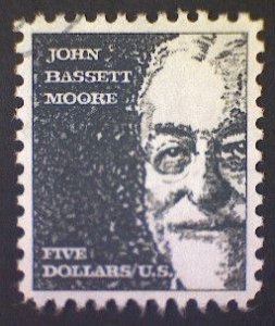 United States, Scott #1295, used(o), 1966, John Bassett Moore, $5.00, gray black