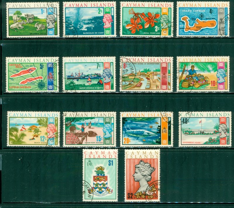 RMK13-0018 CAYMAN ISLANDS 263-276 USED (MISSING 262) SCV $21.00 BIN $10.00