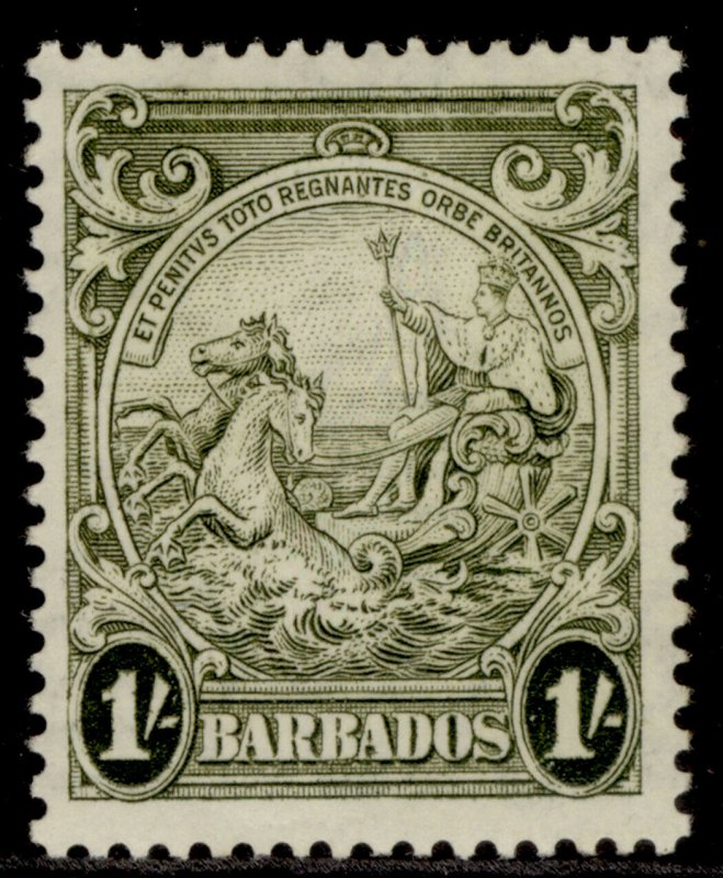 BARBADOS GVI SG255, 1s olive-green, M MINT. Cat £16.