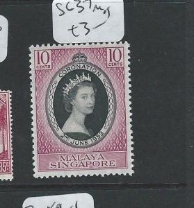 SINGAPORE (P0210B) QEII ORONATION SG 37  MOG