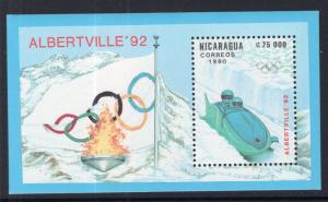 Nicaragua Albertville Winter Olympics Souvenir Sheet MNH VF