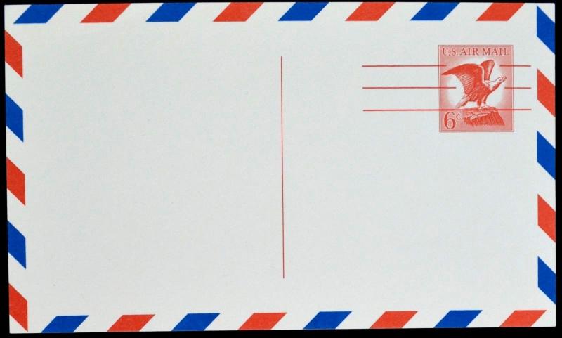 1963 US Sc. #UXC4 air postal card 6 cent unused,excellent condition