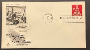 10¢ AIRMAIL CONTROL TOWER JAN 5 1968 SAN FRANCISCO CA FIRST DAY COVER (FDC) BX2