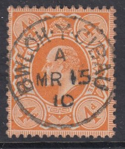 SG 241 4d orange-red. Superb used with an upright Bwloh-Y-Cibau, March 15th...