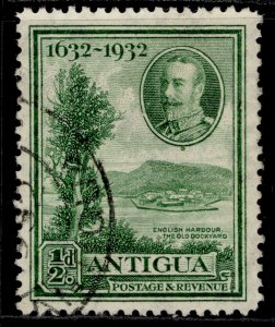 ANTIGUA GV SG81, ½d green, FINE USED.