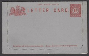 NEW SOUTH WALES 1½d lettercard unused.......................................Q449