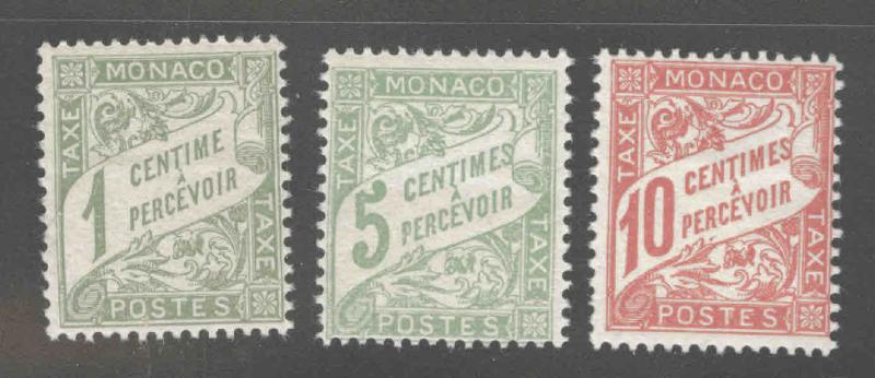 MONACO Scott J1-J3 MH* postage dues good start to a great set