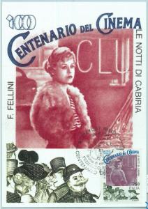 67274 - ITALY  - Postal History -  MAXIMUM CARD  - CINEMA 1995  Fellini