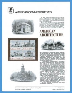 USPS COMMEMORATIVE PANEL #135 ARCHITECTURE #1838-41