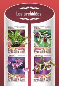 GUINEA - 2017 - Orchids - Perf 4v Sheet - MNH