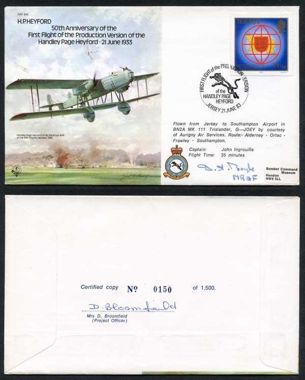 B18c 50th Ann Handly Page Heyford Signed by M.R.A.F. Dermot Boyle (Q) 