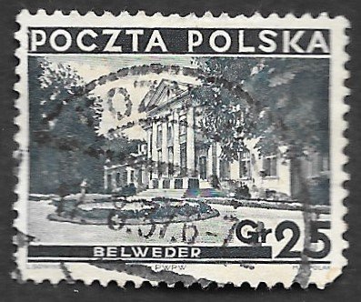 Poland Scott #298 25gr Belvedere Palace (1935) Used