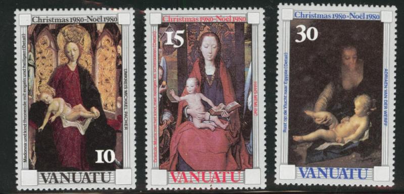 VANUATU Scott 297-299 MNH** Christmas Art set  1980